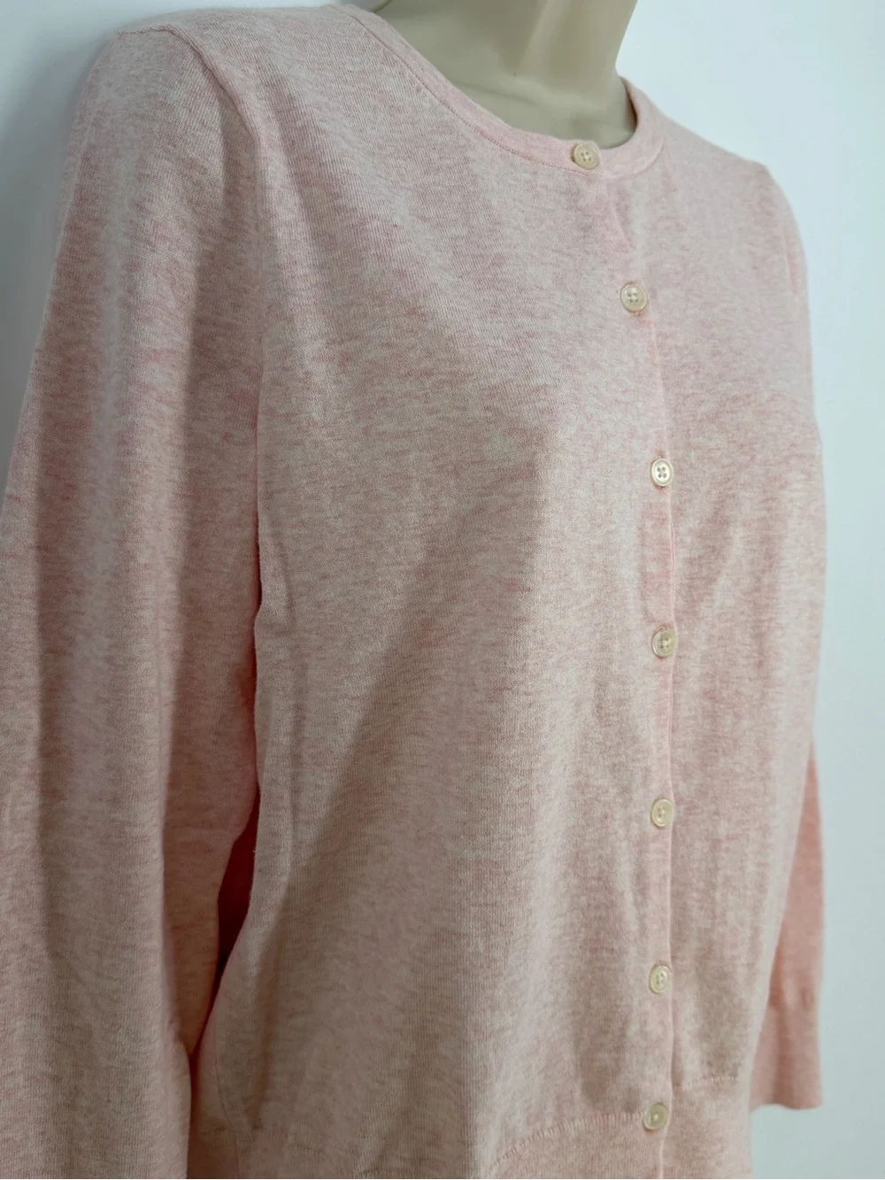 Lands’ End Pink Button Front Cardigan Sweater S Soft Cotton Blend Classic Preppy - Picture 4 of 12